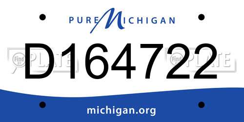 D164722 Michigan License Plate