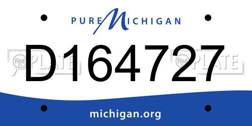D164727 Michigan License Plate