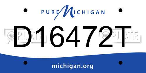 D16472T Michigan License Plate