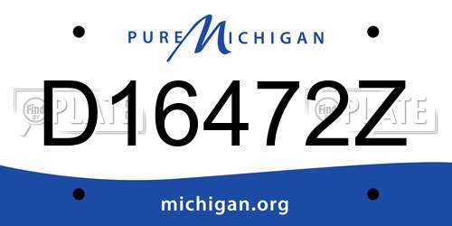 D16472Z Michigan License Plate