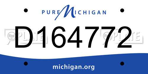 D164772 Michigan License Plate