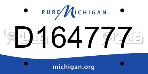 D164777 Michigan License Plate