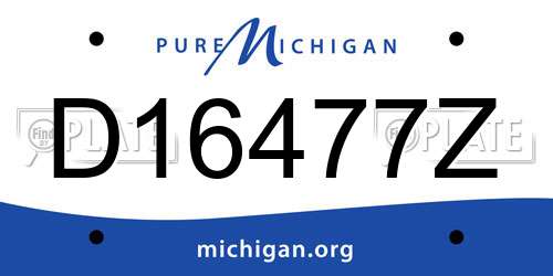 D16477Z Michigan License Plate