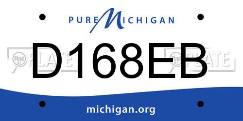 D168EB Michigan License Plate