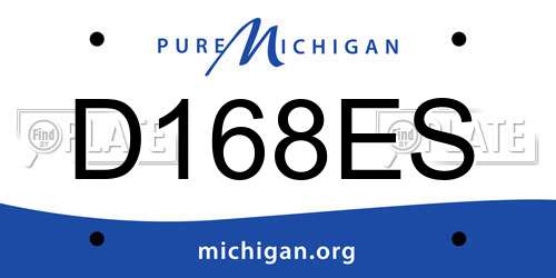 D168ES Michigan License Plate