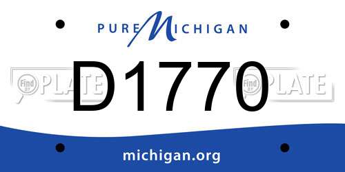 D1770 Michigan License Plate