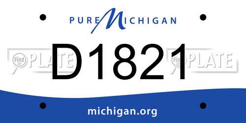 D1821 Michigan License Plate
