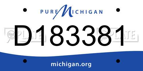 D183381 Michigan License Plate