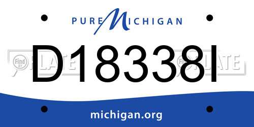 D18338I Michigan License Plate