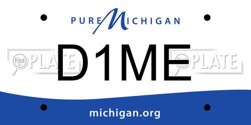 D1ME Michigan License Plate