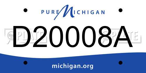 D20008A Michigan License Plate