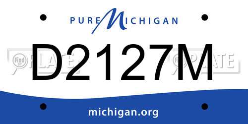 D2127M Michigan License Plate
