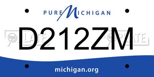 D212ZM Michigan License Plate