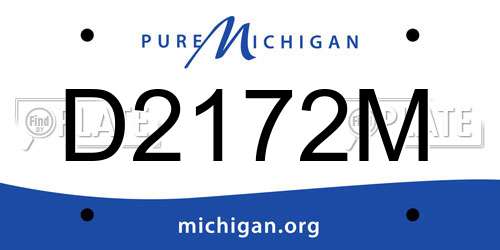 D2172M Michigan License Plate