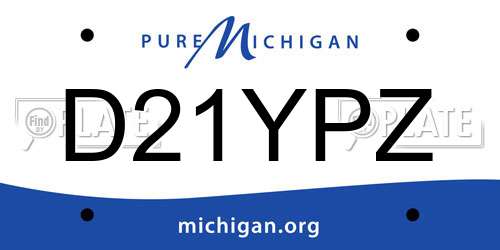 D21YPZ Michigan License Plate