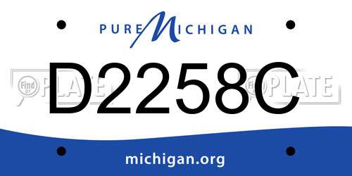 D2258C Michigan License Plate