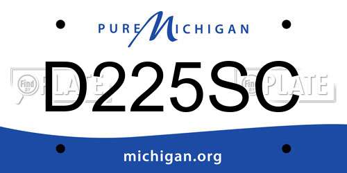 D225SC Michigan License Plate