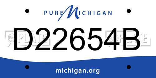 D22654B Michigan License Plate