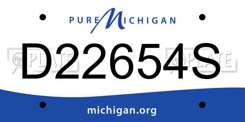 D22654S Michigan License Plate