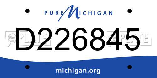 D226845 Michigan License Plate