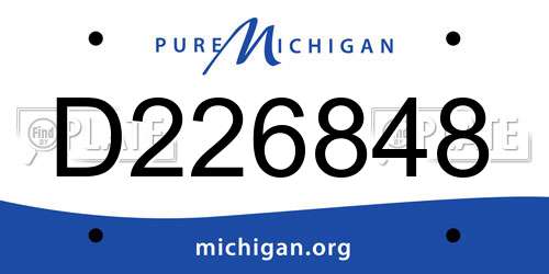 D226848 Michigan License Plate