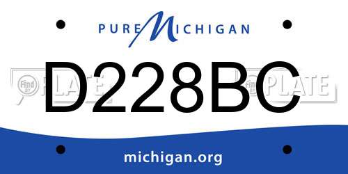 D228BC Michigan License Plate