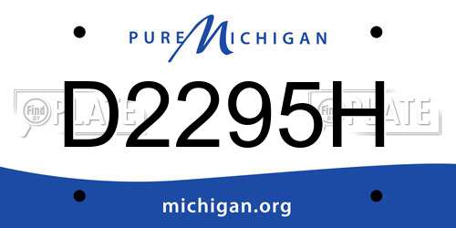 D2295H Michigan License Plate