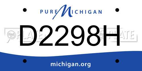 D2298H Michigan License Plate