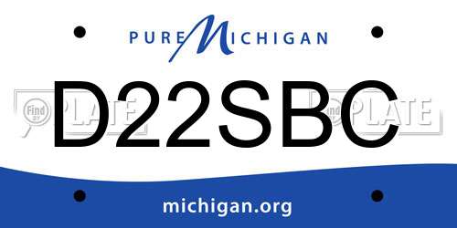 D22SBC Michigan License Plate