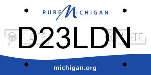 D23LDN Michigan License Plate