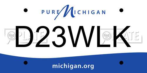 D23WLK Michigan License Plate