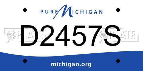 D2457S Michigan License Plate