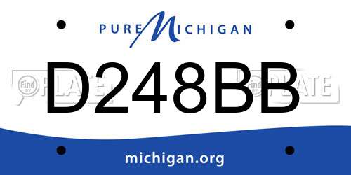 D248BB Michigan License Plate