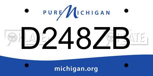 D248ZB Michigan License Plate