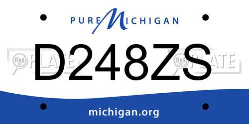 D248ZS Michigan License Plate