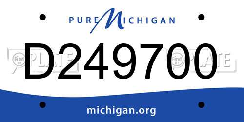 D249700 Michigan License Plate