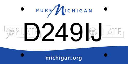 D249IJ Michigan License Plate