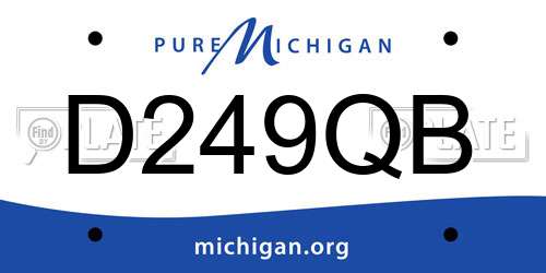 D249QB Michigan License Plate