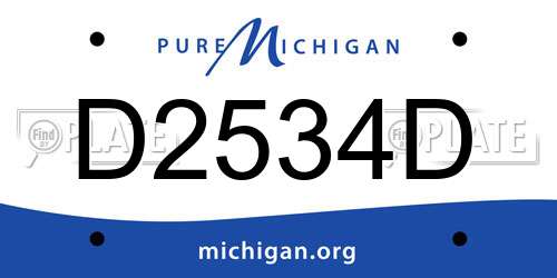 D2534D Michigan License Plate