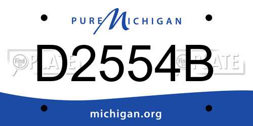 D2554B Michigan License Plate