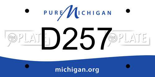 D257 Michigan License Plate