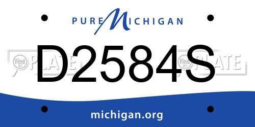 D2584S Michigan License Plate