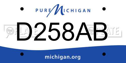 D258AB Michigan License Plate