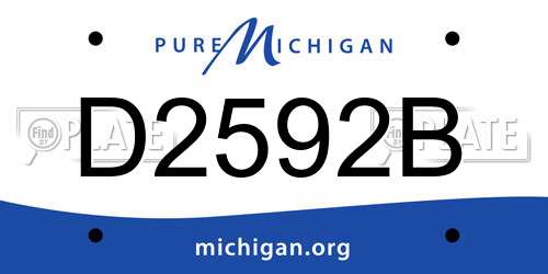D2592B Michigan License Plate