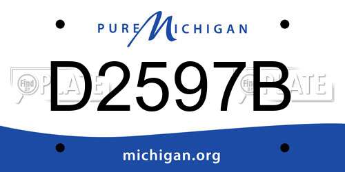 D2597B Michigan License Plate