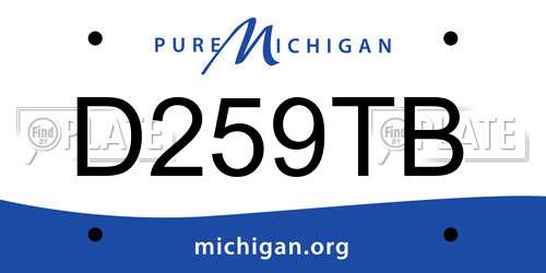D259TB Michigan License Plate