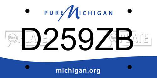 D259ZB Michigan License Plate