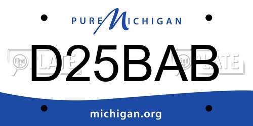 D25BAB Michigan License Plate