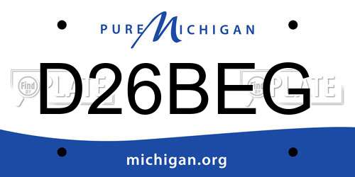D26BEG Michigan License Plate