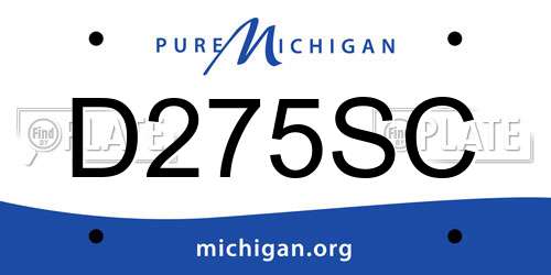 D275SC Michigan License Plate